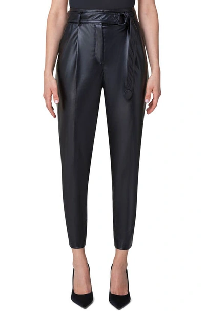 Akris Punto Fred Belted Vegan Leather Pants In Black