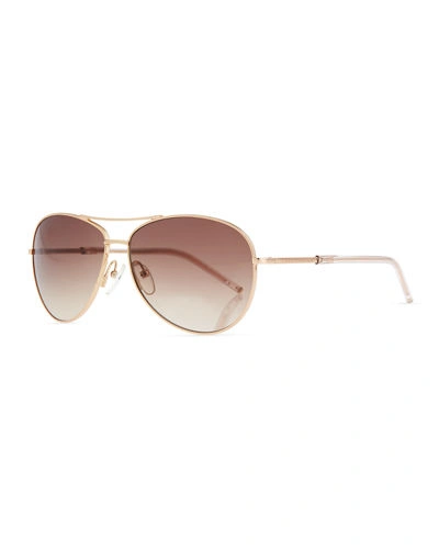 Marc Jacobs 59mm Aviator Sunglasses - Gold In Gold/brown Gradient Lens