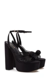 Larroude Valerie Ankle Strap Platform Sandal In Black