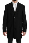 DOLCE & GABBANA DOLCE & GABBANA ELEGANT BLACK WOOL FORMAL MEN'S BLAZER