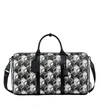 Mcm Women's Black/white Cubic Monogram Canvas Weekender Duffel Bag In Black