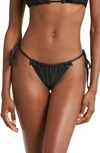 Frankies Bikinis Tia Ribbed Bikini Bottoms In Midnight