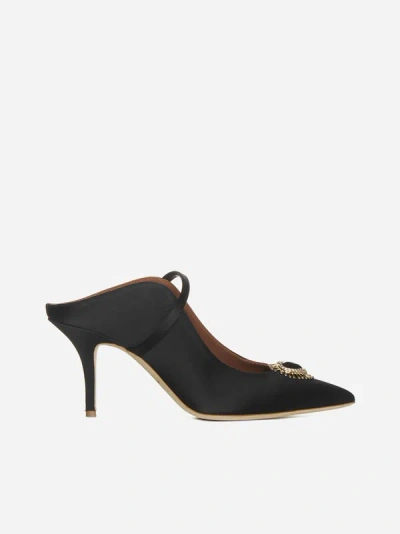 Malone Souliers Maureen Satin Mules In Black