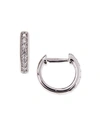JUDE FRANCES SMALL 18K WHITE GOLD HUGGIE HOOP EARRINGS WITH DIAMONDS, 11MM,PROD172530001