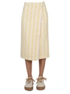 Sunnei Striped Pattern Skirt In Beige