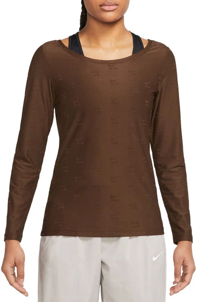 Nike Sportswear Air Long Sleeve T-shirt In Cacao Wow/ Ale Brown