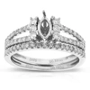 Vir Jewels 1/2 Cttw Diamond Semi Mount Bridal Set With Marquise Center Silver In Silver