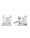 David Yurman Small Pearl Earrings With Diamonds