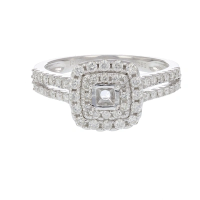 Vir Jewels 2/3 Cttw Diamond Semi Mount Engagement Ring .925 Sterling Silver