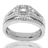 Vir Jewels 1/3 Cttw Diamond Semi Mount Bridal Set With Center Princess Silver In Silver