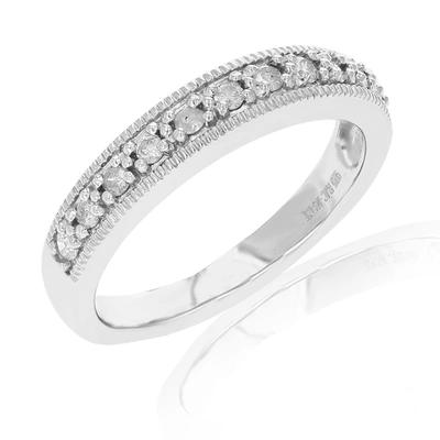 Vir Jewels 1/4 Cttw Diamond Ring Wedding Band In .925 Sterling Silver With Rhodium Prong