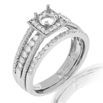 Vir Jewels 1/2 Cttw Diamond Semi Mount Bridal Set With Cable Design .925 Sterling Silver