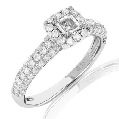 Vir Jewels 0.60 Cttw Diamond Semi Mount Engagement Ring .925 Sterling Silver