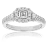 Vir Jewels 1/2 Cttw Diamond Semi Mount Engagement Ring With Center Princess Silver In Silver