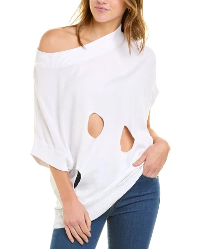 Planet Round Out Sweater In White