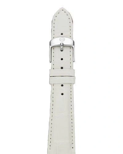 Michele 20mm Alligator Strap, White