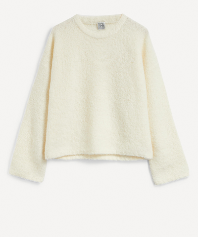 Totême Boxy Boucle Knit In Bone