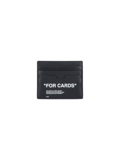 Off-white For Cards Leather Card Holder In Nero