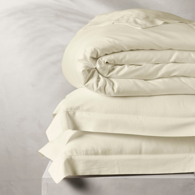 Boll & Branch Organic Reserve Lattice Jacquard Duvet Set In Ivory