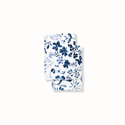 Boll & Branch Organic Signature Botanical Pillowcase Set In Navy