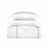 Boll & Branch Organic Signature Eyelet Duvet Set In White/pewter
