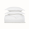 Boll & Branch Organic Signature Embroidered Duvet Set In White/white