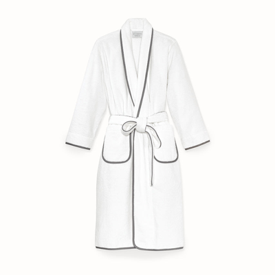 Boll & Branch Men's Plush Robe In White/stone