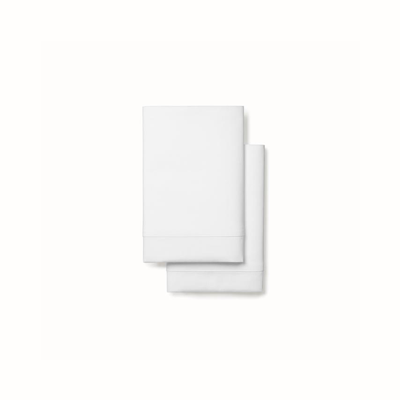 Boll & Branch Organic Percale Hemmed Pillowcase Set In White