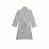 Boll & Branch Women's Waffle Robe In Pewter/white Waffle