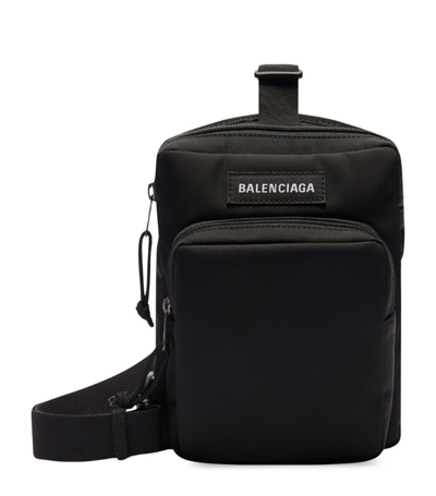 Balenciaga Logo Cross-body Bag In Black