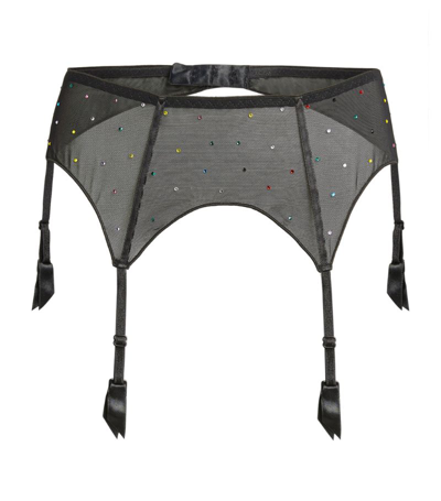 Oseree Gem Suspender Belt In Black