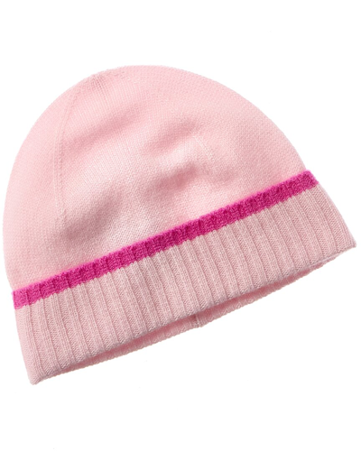 Phenix Jersey Tipped Cuffed Cashmere Hat In Pink