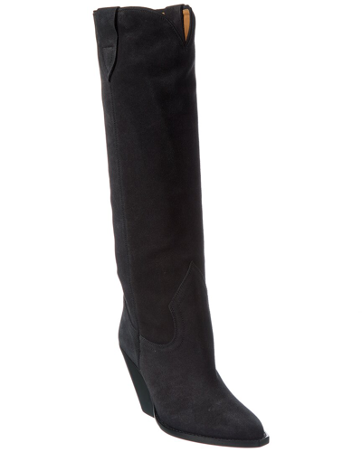 Isabel Marant Lomero Suede Knee-high Boots In Black