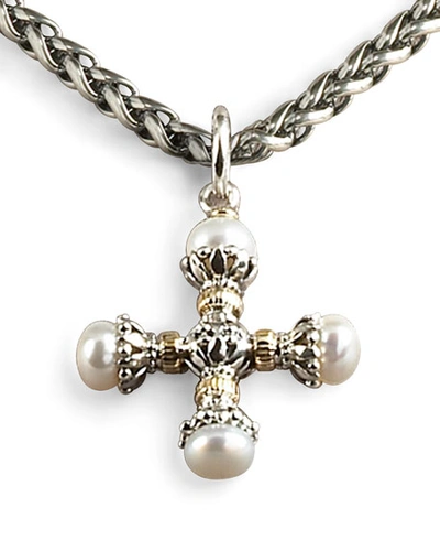 Konstantino 'classics' Pearl Maltese Cross Pendant In Silver/ Gold