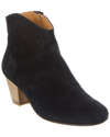 Isabel Marant Womens Black Dicker Contrast-sole Suede Heeled Ankle Boots In Black