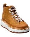 Chloé Lilli Chunky-sole Contrast-laces Leather Boots In Brown