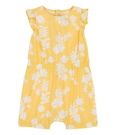 Petit Bateau Babies' Yellow Romper With Flowers In Giallo