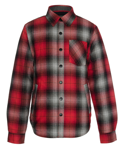 Univibe Big Boys Dewitt Sherpa Lined Plaid Flannel Shirt Jacket In Red
