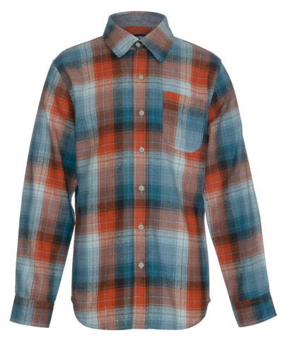 Univibe Big Boys Hynes Plaid Brushed Flannel Button Front Shirt In Blue