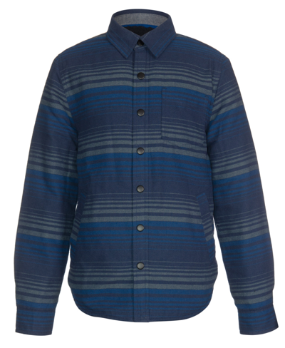 Univibe Big Boys Winglett Sherpa Lined Striped Flannel Shirt Jacket In Indigo