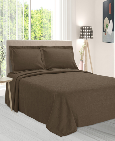 Superior 100% Cotton Paisley Matelasse All-season 3-piece Coverlet Set, Queen In Taupe