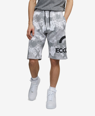 Ecko Unltd Men's Big And Tall Four Square Fleece Shorts In White