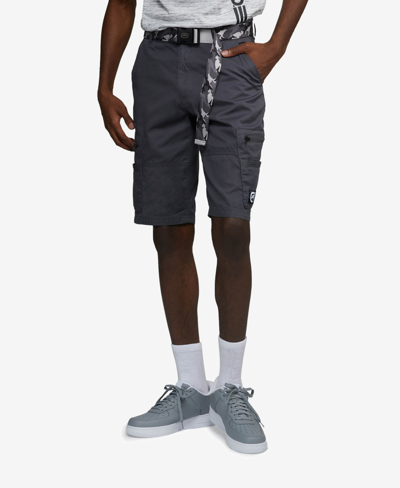 Ecko Unltd Men's Big And Tall Zippity Do Dah Cargo Shorts With Removable Belt, 2 Piece Set In Gray