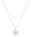 UNWRITTEN SILVER PLATED SNOWFLAKE PENDANT FAUX LAYERED NECKLACE