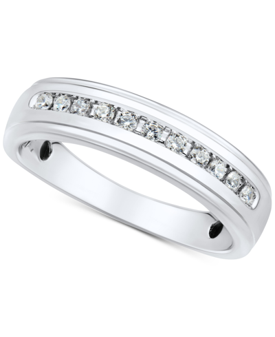Grown With Love Men's Lab Grown Diamond Band (1/4 Ct. T.w.) In 10k Gold In White Gold