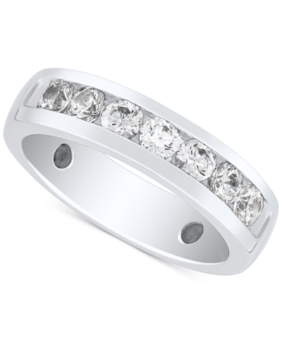 Grown With Love Men's Lab Grown Diamond Band (1-1/2 Ct. T.w.) In 10k White Gold
