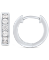 GROWN WITH LOVE MEN'S LAB GROWN DIAMOND SMALL HUGGIE HOOP EARRINGS (1/2 CT. T.W.) IN 10 WHITE GOLD, 1/2"