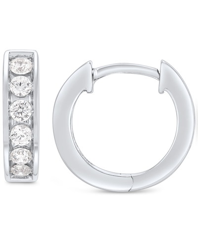 Grown With Love Men's Lab Grown Diamond Small Huggie Hoop Earrings (1/2 Ct. T.w.) In 10 White Gold, 1/2"