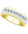 GROWN WITH LOVE MEN'S LAB GROWN DIAMOND BAND (1/2 CT. T.W.) IN 10K TWO-TONE GOLD