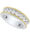 Grown With Love Men's Lab Grown Diamond Band (1-1/2 Ct. T.w.) In 10k Gold & White Gold In White Gold